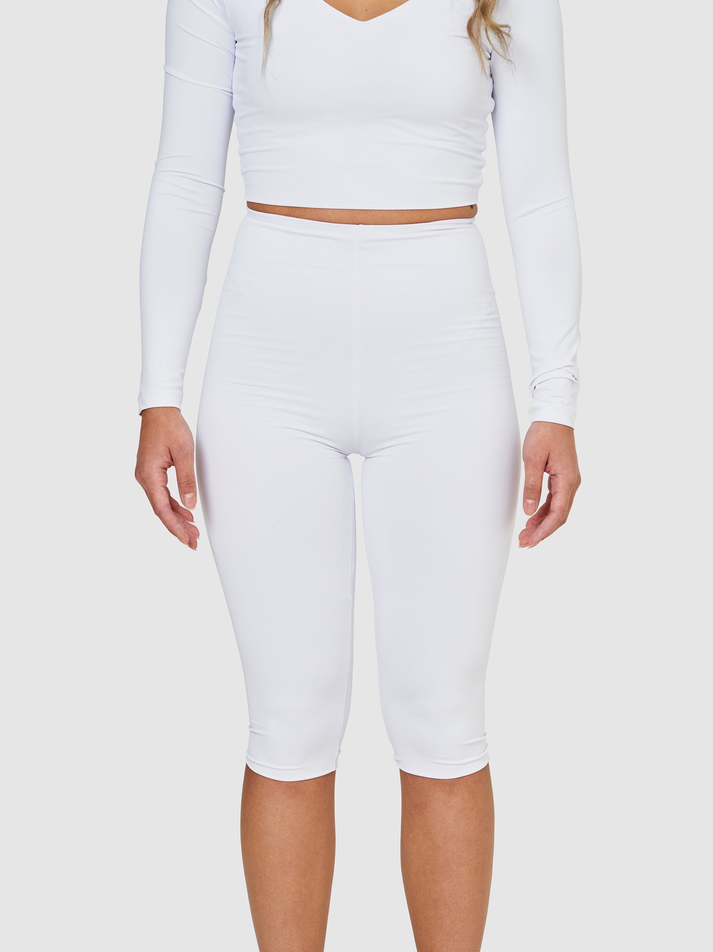 The Bettina Crop Leggings - White Dove