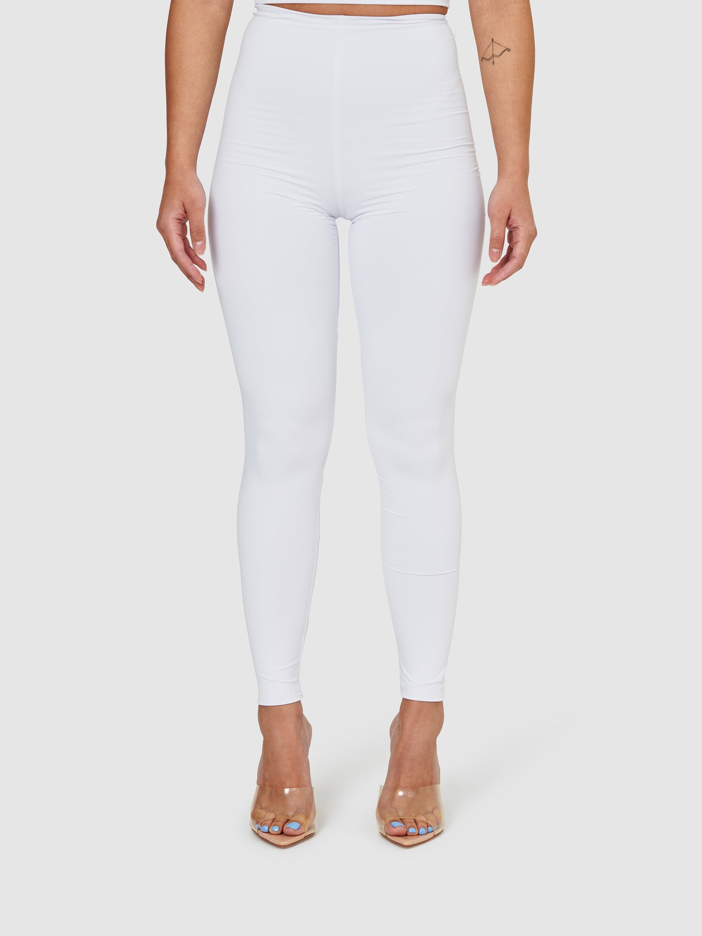 The Lauren High Waisted Leggings - White Dove