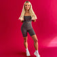 The Zara High Waisted Bike Shorts - Shark Grey