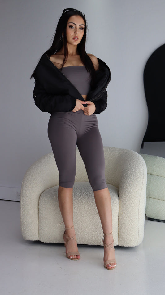 The Bettina Crop Leggings - Shark Grey