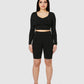 The Zara High Waisted Bike Shorts - Black Liquorice