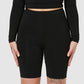 The Zara High Waisted Bike Shorts - Black Liquorice