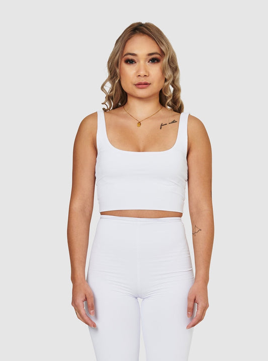 The Silva Crop Tank - White Dove