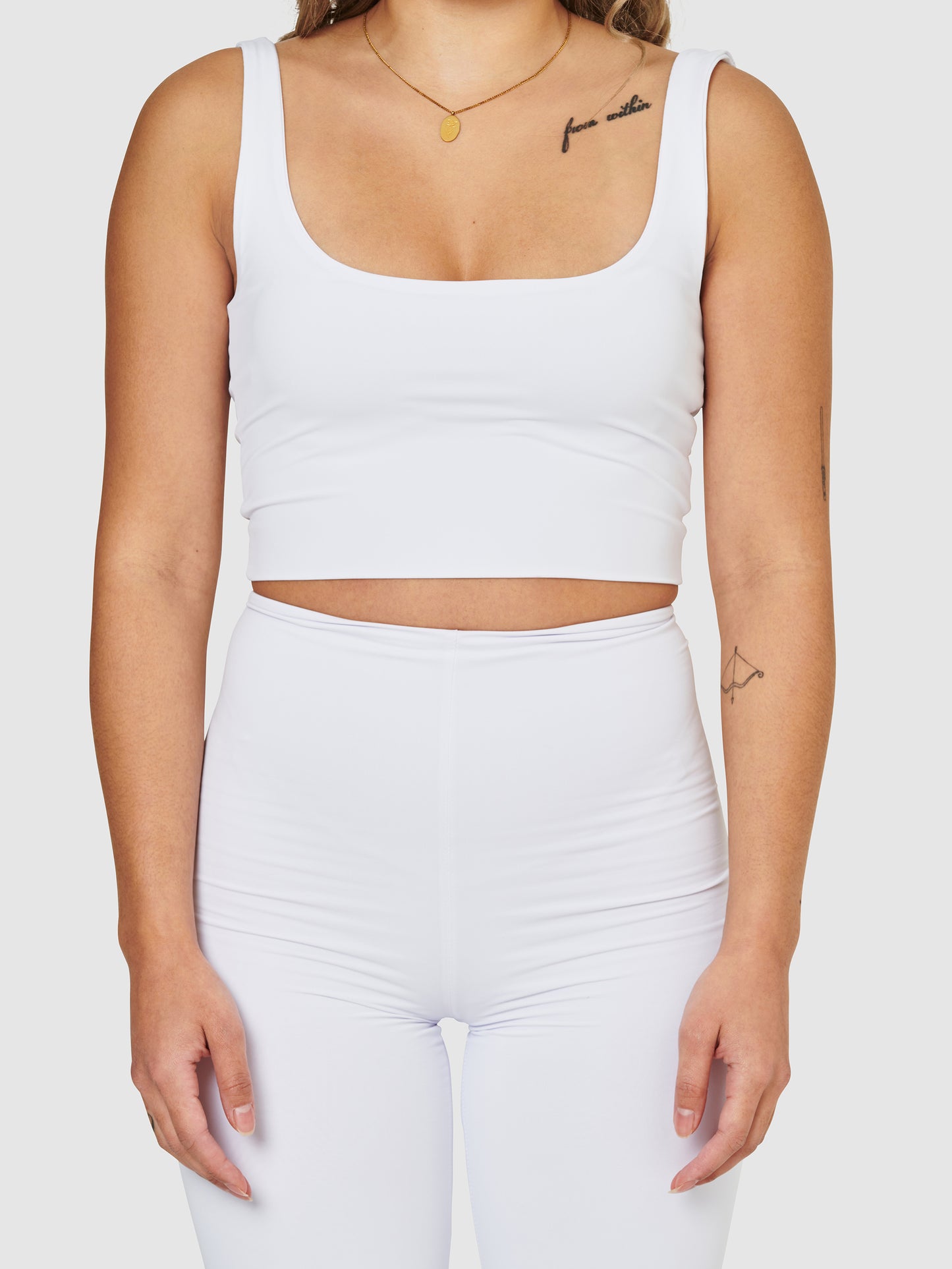 The Silva Crop Tank - White Dove