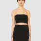 The Burcu Crop Bandeau - Black Liquorice