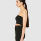 The Burcu Crop Bandeau - Black Liquorice