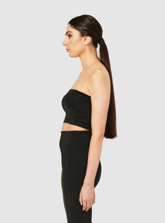 The Burcu Crop Bandeau - Black Liquorice