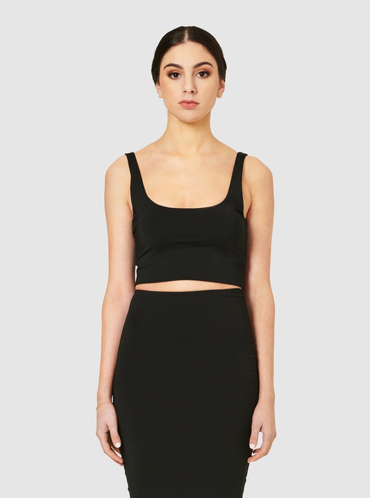 The Silva Crop Tank - Black Liquorice