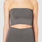 The Burcu Crop Bandeau - Shark Grey