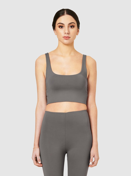 The Silva Crop Tank - Shark Grey