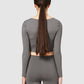 The Quinn Long Sleeve Crop Top - Shark Grey