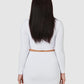 The Quinn Long Sleeve Crop Top - White Dove
