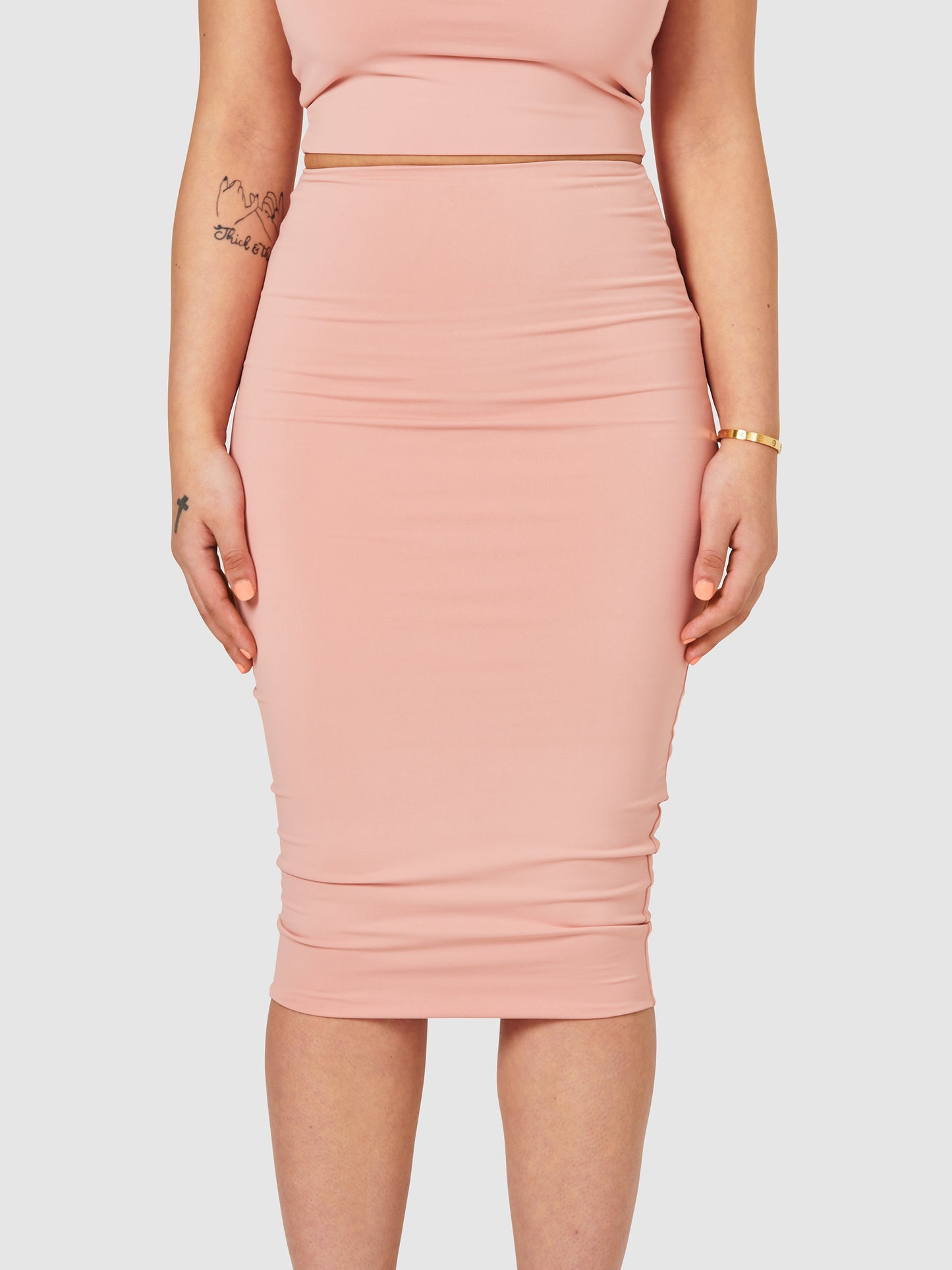 The Rose High Waisted Midi Skirt - Pink Amethyst