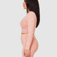 The Quinn Long Sleeve Crop Top - Pink Amethyst