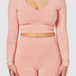 The Quinn Long Sleeve Crop Top - Pink Amethyst