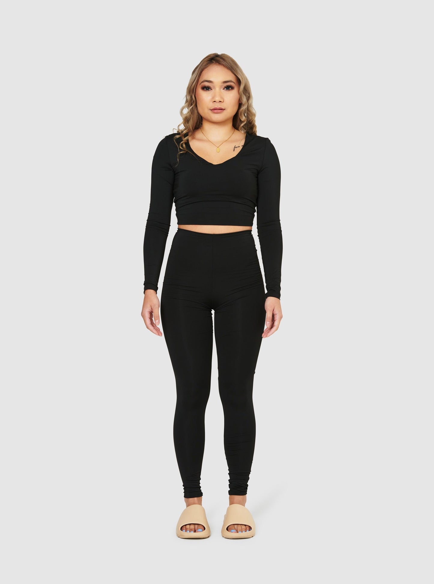 The Lauren High Waisted Leggings - Black Liquorice