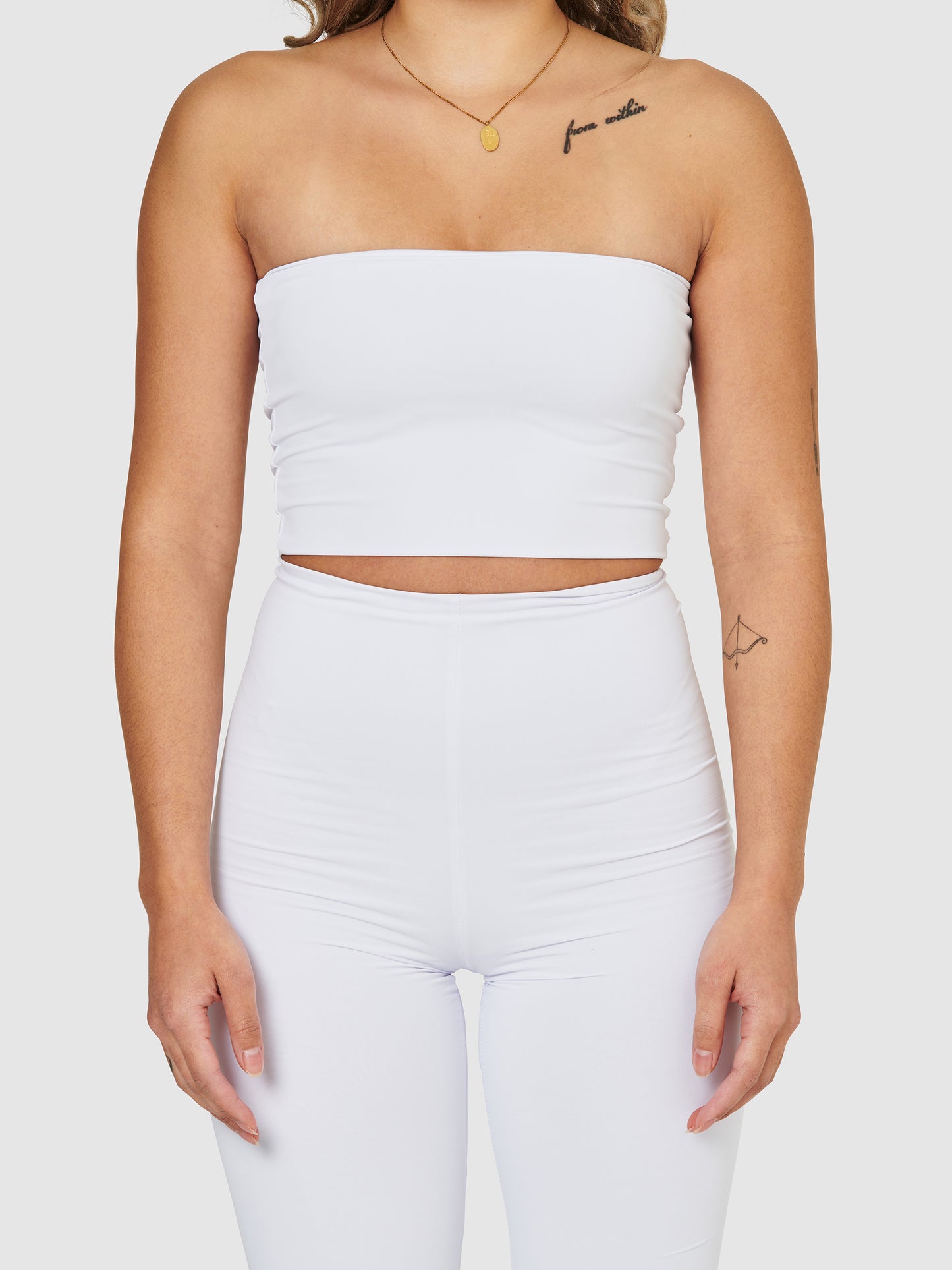 The Burcu Crop Bandeau - White Dove