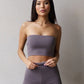 The Burcu Crop Bandeau - Shark Grey