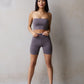 The Zara High Waisted Bike Shorts - Shark Grey